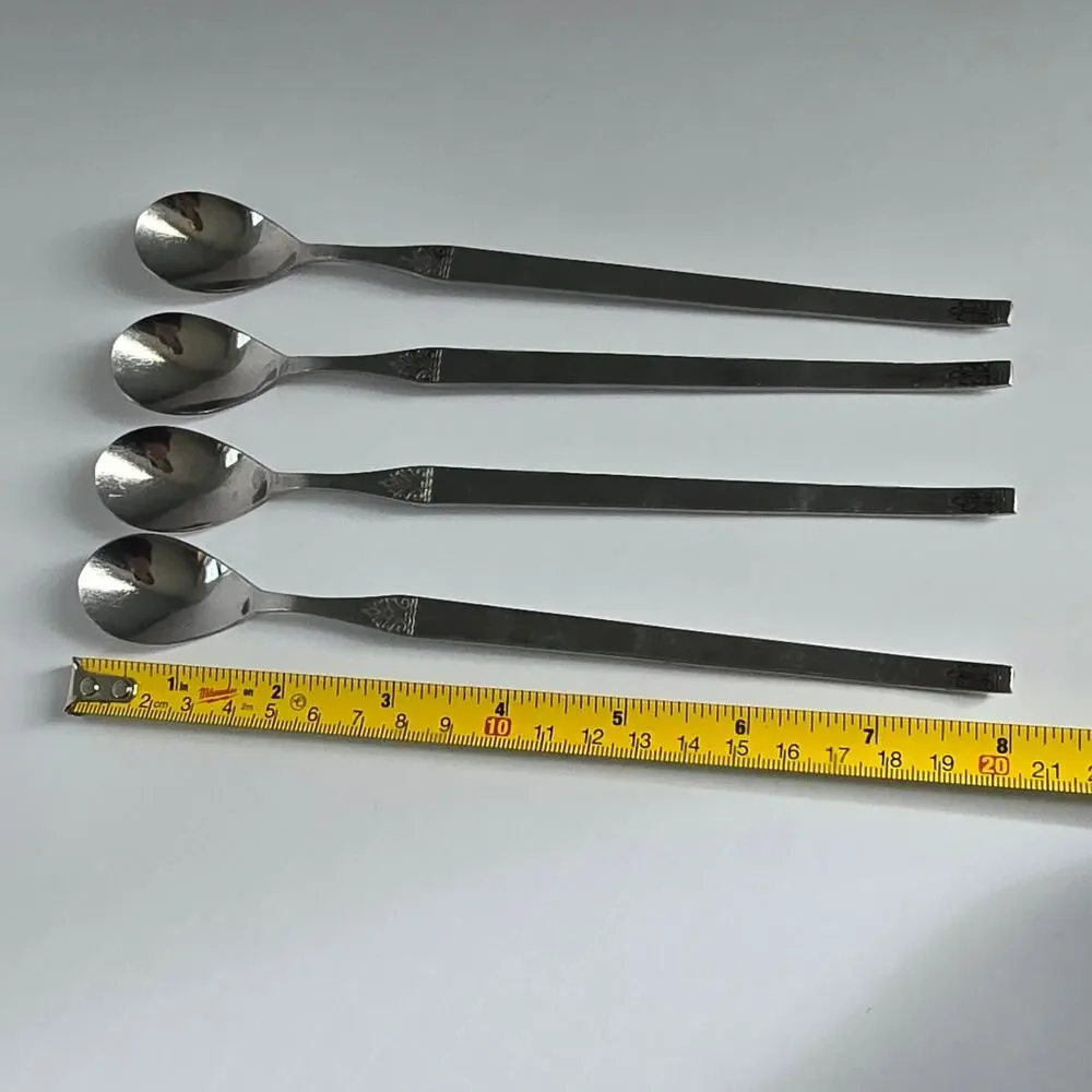 Towle Supreme Cutlery Iced Tea Spoons Pattern TWS202 Japan Stainless Steel VTG
